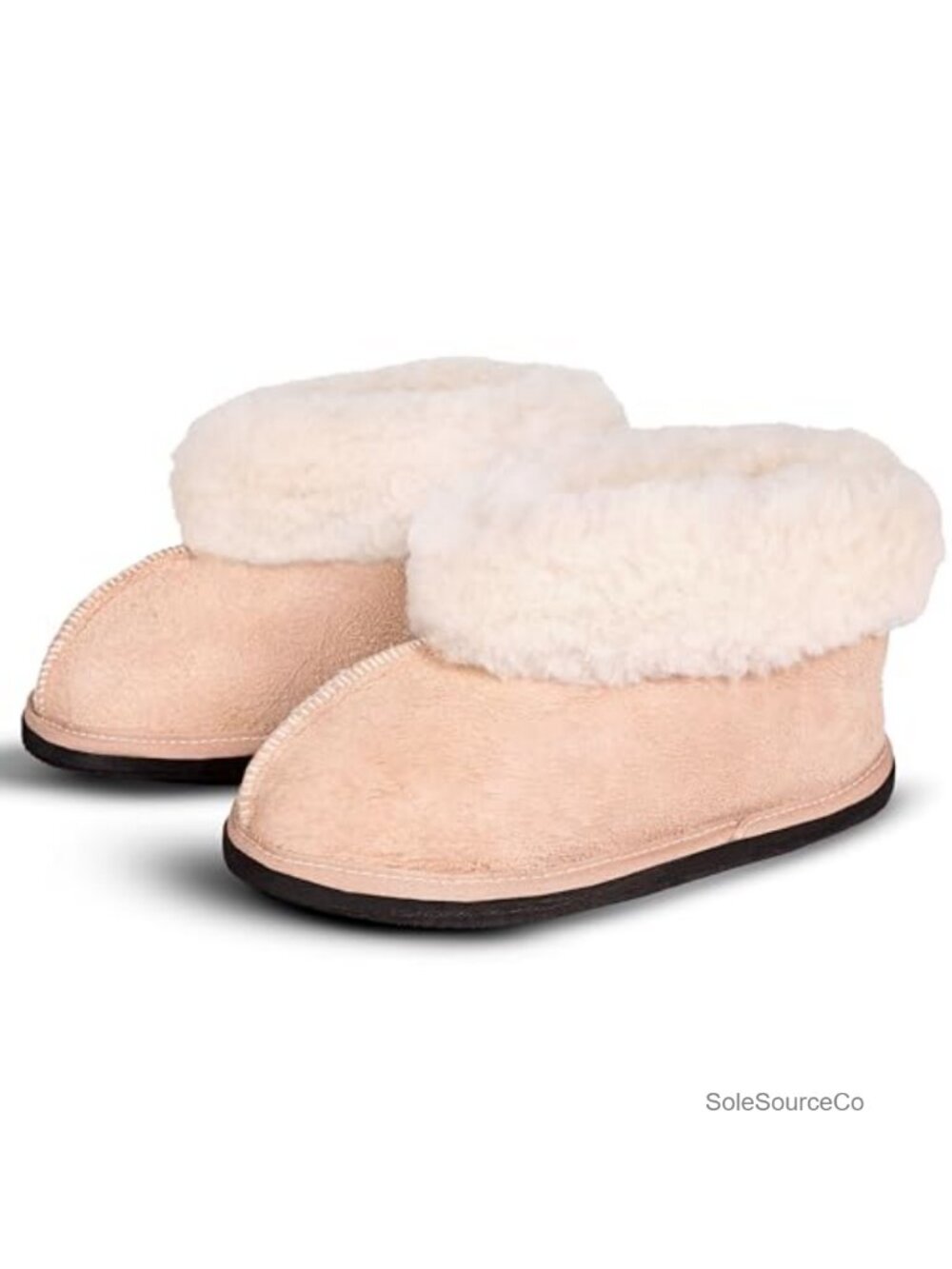 Genuine Sheepskin House Slippers for Women Men Cozy Indoor Pull-On